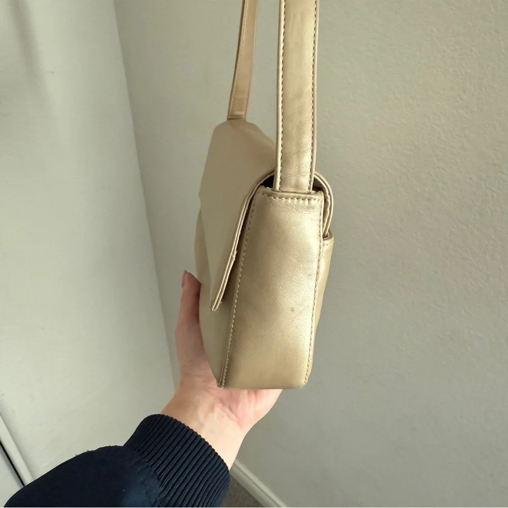 Vintage Preston & York cream ivory genuine leather purse shoulder bag minimalist - Picture 5 of 9